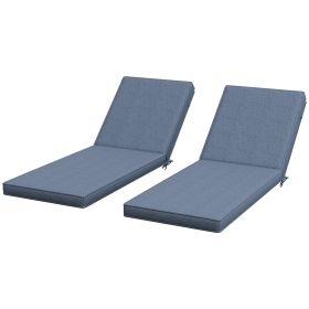 2-Piece Patio Chair Cushions with Backrests, Replacement Cushions for Outdoor Lounge Chair, Sky Blue