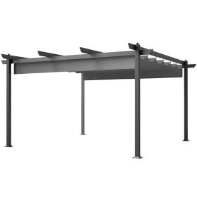 13' x 13' Aluminum Retractable Pergola Canopy, Outdoor Pergola for Garden, Patio, Backyard, Deck, Gray