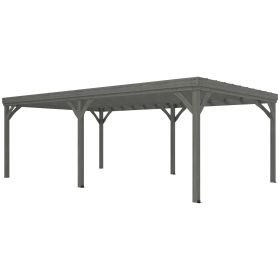 12’ x 20’ Outdoor Wooden Pergola, Grape Vine Gazebo with Concrete Anchors for Garden, Patio, Backyard, Deck, Gray