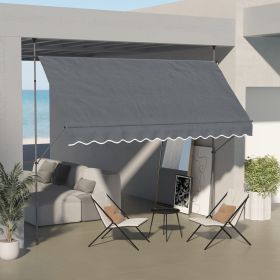 11.5' x 4' Manual Retractable Awning (Option: Dark Gray-1460x150x135 mm)