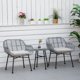 3 Piece Patio Set (Option: Cream White-1095x600x475 mm)