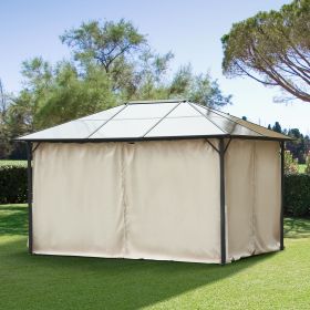 9.84' x 11.8' Gazebo Sidewall Set with Hooks/C-Rings (Option: Beige-500x90x400 mm)