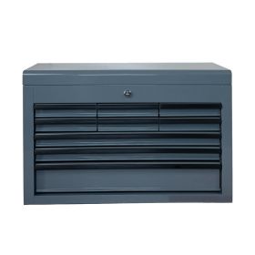 Heavy Duty Metal Tool Box, 24-inch, Portable Metal Tool Box with 9 Drawers, Small Tool Chest with EVA Liners, Ball Bearing Slide Drawers Locking (Option: Grey)