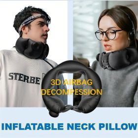 Inflatable neck pillow, adjustable in softness, made of skin-friendly material, providing extremely comfortable neck protection during travel. (Option: Inflatable neck pillow)