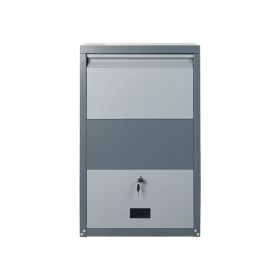 Package Delivery Box for Outside,  Cold-Rolled Steel Delivery Box for Packages & Mails, Anti-Theft Lockable Large Mailbox for Porch, House, Curbs (Option: Grey)