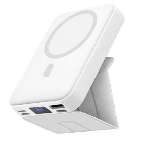 Power Bank Magnetic Portable Wireless FastCharger 10000mAh Type - C Cable LEDDisplay 22.5W PD Fast Charging LightingMag-Safe Battery Pack For IPh (Option: White)