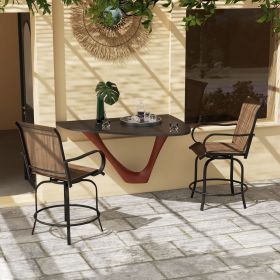 Outdoor Bar Stools Set of 2 (Option: Brown-685x660x270 mm)