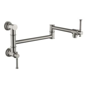 Wall mounted Pot Filler Faucet, Modern Brass Pot Filler Two-Attachment Wall Mount Folding Kitchen Pot Filler Swing Arm (Option: Default Title)