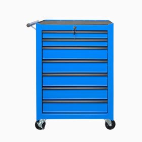 Rolling Metal Tool Chest with 7 Drawers, 20" 7-Drawer Tool Chest Cabinet with Ball Bearing Drawer Slides, Steel Tool Storage Box Organizer  -BLUE (Option: Blue)