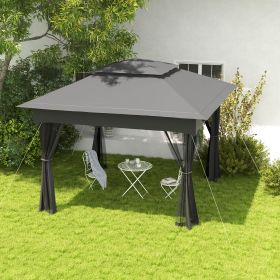 10' x 10' Patio Gazebo (Option: Dark Gray-250x210x1190 mm)