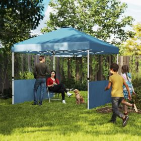 10' x 10' Pop Up Canopy Tent with 2 Half Sidewalls (Option: Blue-1190x225x225 mm)