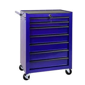 7-Drawer Rolling Tool Storage Cabinet With Detachable Top Tool Box, Universal Lockable Wheels, Adjustable Shelf, Locking Mechanism, Metal Tool Ca (Option: Purple)