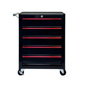 Rolling Metal Tool Chest with 5 Drawers, 20" 5-Drawer Tool Chest Cabinet with Ball Bearing Drawer Slides, Steel Tool Storage Box Organizer -BLACK (Option: Black)