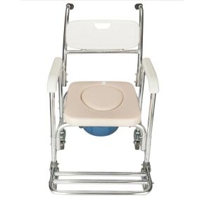 4 in 1 Multifunctional Aluminum Elder People Disabled People Pregnant Women Commode Chair Bath Chair White (Option: Default Title)