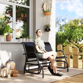 2-Person Outdoor Glider Bench (Option: Dark Gray-1180x560x180 mm)