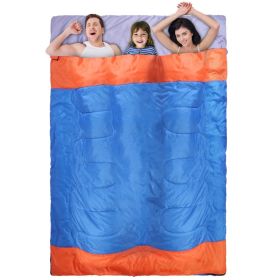 3 People Sleeping Bag for Adult Kids Lightweight Water Resistant Camping Cotton Liner Cold Warm Weather Indoor Outdoor Use 3 Season with Sack for (Option: 3-Person)