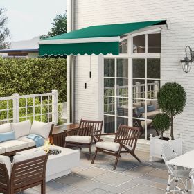 8' x 6.6' Patio Retractable Awning (Option: Green-1360x280x190 mm)