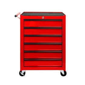 Rolling Metal Tool Chest with 6 Drawers, 20" 6-Drawer Tool Chest Cabinet with Ball Bearing Drawer Slides, Steel Tool Storage Box Organizer -RED (Option: Red)