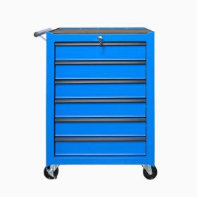 Rolling Metal Tool Chest with 6 Drawers, 20" 6-Drawer Tool Chest Cabinet with Ball Bearing Drawer Slides, Steel Tool Storage Box Organizer  -BLUE (Option: Blue)