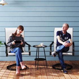 Patio Swivel Chairs Set of 2 (Option: Cream White-750x620x445 mm)