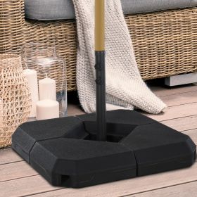 Umbrella Stand Fitting 2" Poles and Base with 4 Fillable Weights (Option: Black-830x265x510 mm)