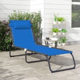 Foldable Chaise Lounge (Option: Dark blue-750x150x600 mm)