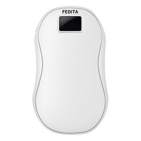 Large Capacity Double-sided Heating Digital Display USB Charging Portable Hand Warmer (Option: N20 White-1PCS)