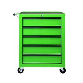 Rolling Metal Tool Chest with 5 Drawers, 20" 5-Drawer Tool Chest Cabinet with Ball Bearing Drawer Slides, Steel Tool Storage Box Organizer -GREEN (Option: Green)