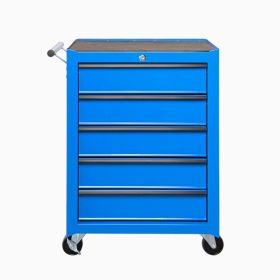 Rolling Metal Tool Chest with 5 Drawers, 20" 5-Drawer Tool Chest Cabinet with Ball Bearing Drawer Slides, Steel Tool Storage Box Organizer -BLUE (Option: Blue)